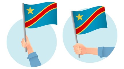 Democratic Republic of the Congo flag in hand icon