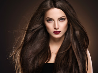 Naklejka premium Beautiful hair woman long hairstyle model beauty concept female portrait
