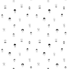 Men's head seamless pattern background grunge line drawing doodle poster