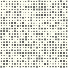 Abstract seamless illustration of halftone squares. Monochrome repeating geometric elements. Vector template, the ability to overlay. Isolated background.