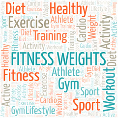 Fitness Weights word cloud. Wordcloud made with text only.