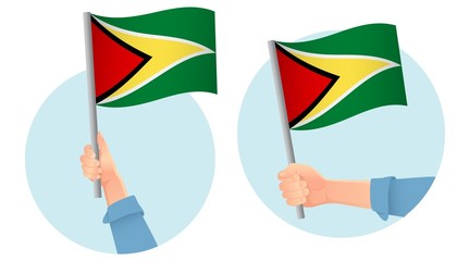 Guyana flag in hand icon