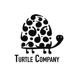 Turtle logo, black silhouette for your design