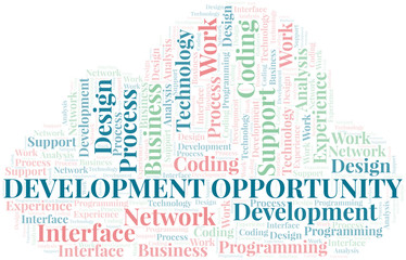Development Opportunity word cloud. Wordcloud made with text only.
