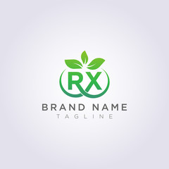 Logo Vector Leaf Icon Design RX Letter Symbol