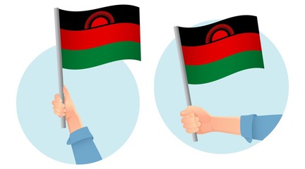 Malawi flag in hand icon