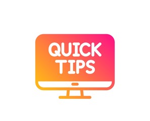Quick tips icon. Helpful tricks sign. Web tutorials symbol. Classic flat style. Gradient web tutorials icon. Vector