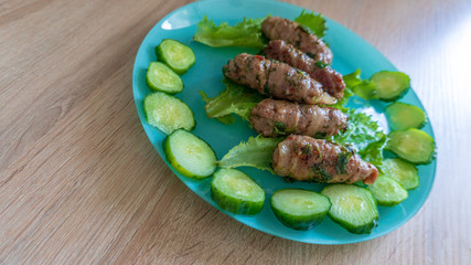 a Chevapchichi on the dish