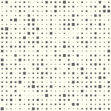 Abstract seamless illustration of halftone squares. Monochrome repeating geometric elements. Vector template, the ability to overlay. Isolated background.