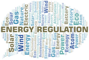 Energy Regulation word cloud. Wordcloud made with text only.