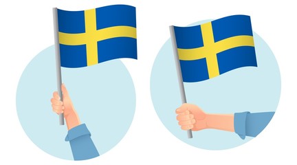 Sweden flag in hand icon