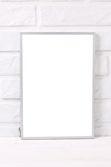 Empty moderm silver frame mockup