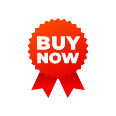 Red award medals symbol on white background, buy now