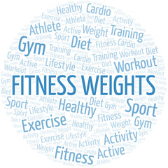 Fitness Weights word cloud. Wordcloud made with text only.
