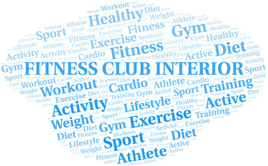 Fitness Club Interior word cloud. Wordcloud made with text only.