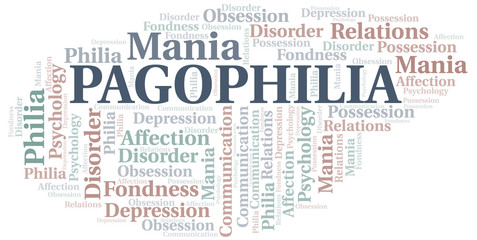 Pagophilia word cloud. Type of Philia.