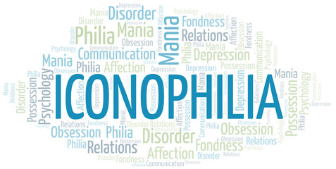 Iconophilia word cloud. Type of Philia.