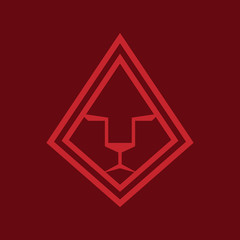 triangle lion face logo and abstract logo