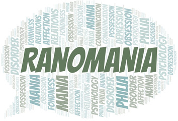 Fototapeta premium Ranomania word cloud. Type of mania, made with text only.