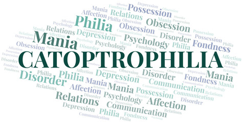 Catoptrophilia word cloud. Type of Philia.