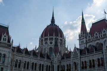 Fototapeta na wymiar 12.06.2019. Hungary, Budapest. A historical sight, parliament in the downtown. Architecture.