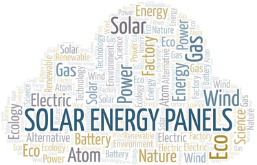 Solar Energy Panels word cloud. Wordcloud made with text only.