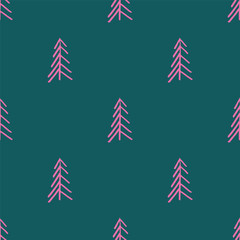 pink blue abstract simple tree seamless repeat pattern design