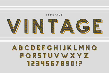 Vintage typeface retro font