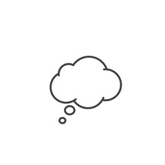 Think Speech Bubble line icon, Vector outline isolated sign