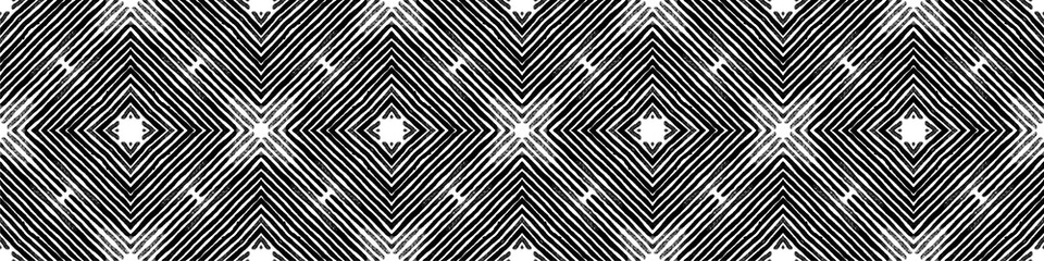 Dark black and white Seamless Border Scroll. Geome