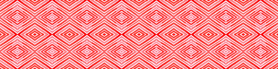 Pink red Seamless Border Scroll. Geometric Waterco