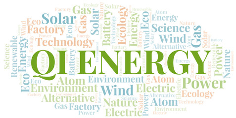 Qi Energy word cloud. Wordcloud made with text only.