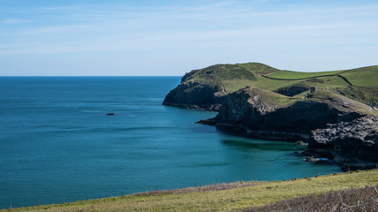 Cornwall rocky cove coastline England