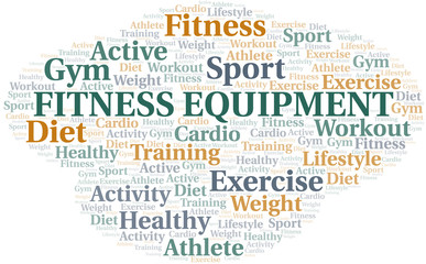 Fitness Equipment word cloud. Wordcloud made with text only.
