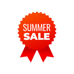 Red award medals symbol on white background, summer sale