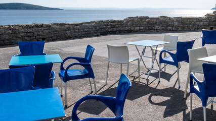 Chairs and tables at outdoor cafe Western Super Mare