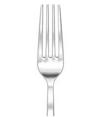 Silver fork isolated on white. 3d vector illustration