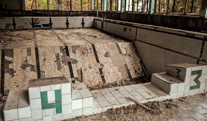 abandoned pool in Chernobyl Ukraine