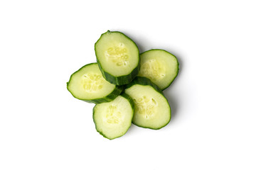 Cucumbers isolated on white background.