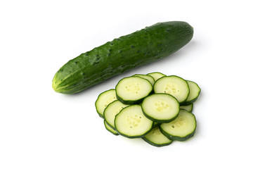 Cucumbers isolated on white background.