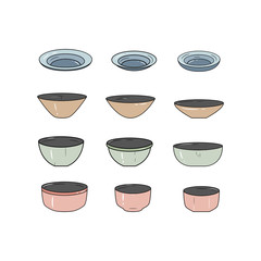 Simple set of dish icons. Vector illustration. Plate icon set.