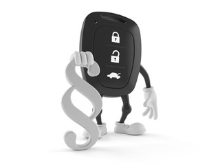 Car remote key character with paragraph symbol