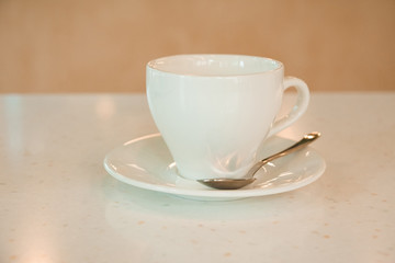 Cup on the table in cafe