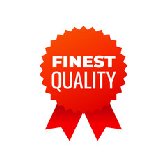 Red award medals symbol on white background, finest quality