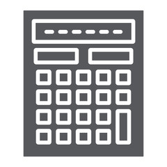 Calculator glyph icon, mathematics and accounting, calculate sign, vector graphics, a solid pattern on a white background.