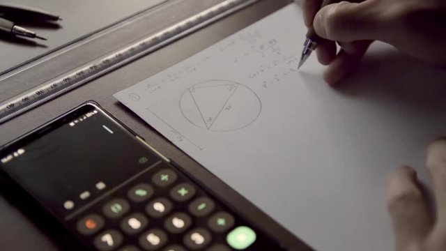 Resolving a math/physics problem onto paper.