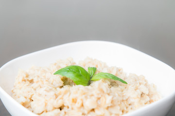 Oatmeal porridge / porridge oats / breakfast cereals decorated w