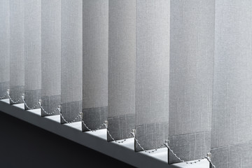 Close-up view of fabric curtain made of dense fabric in the corp - obrazy, fototapety, plakaty