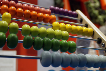 Colorful of wood abacus, background.