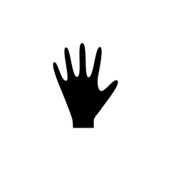 Hand simple glyph vector icon. Hand silhouette symbol.